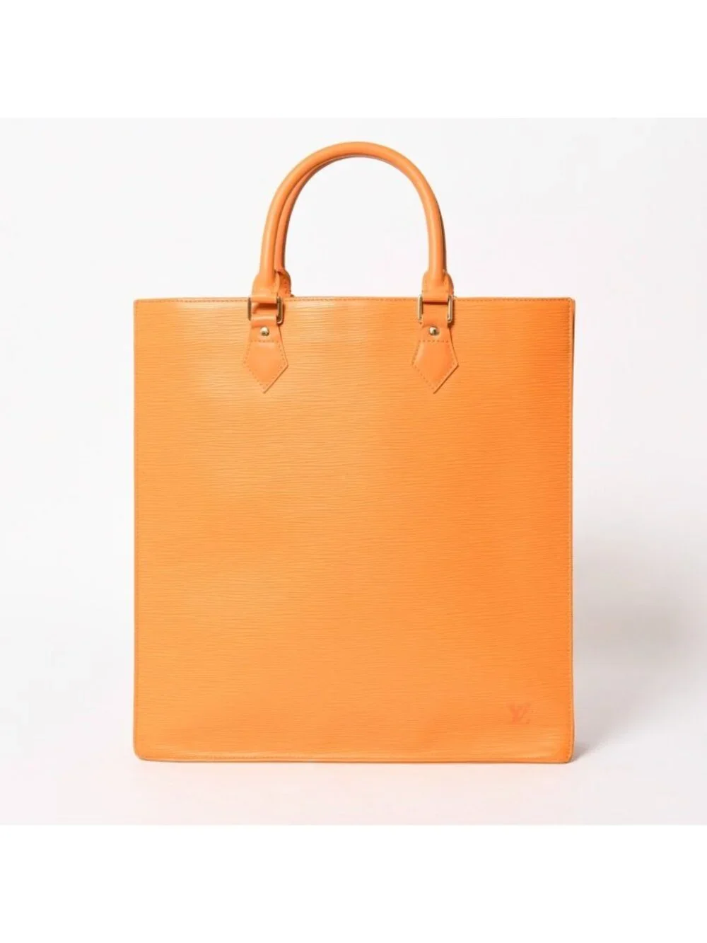 Louis Vuitton Sac Plat GM Tote Bag Business Square Shape Epi Leather Orange Gold